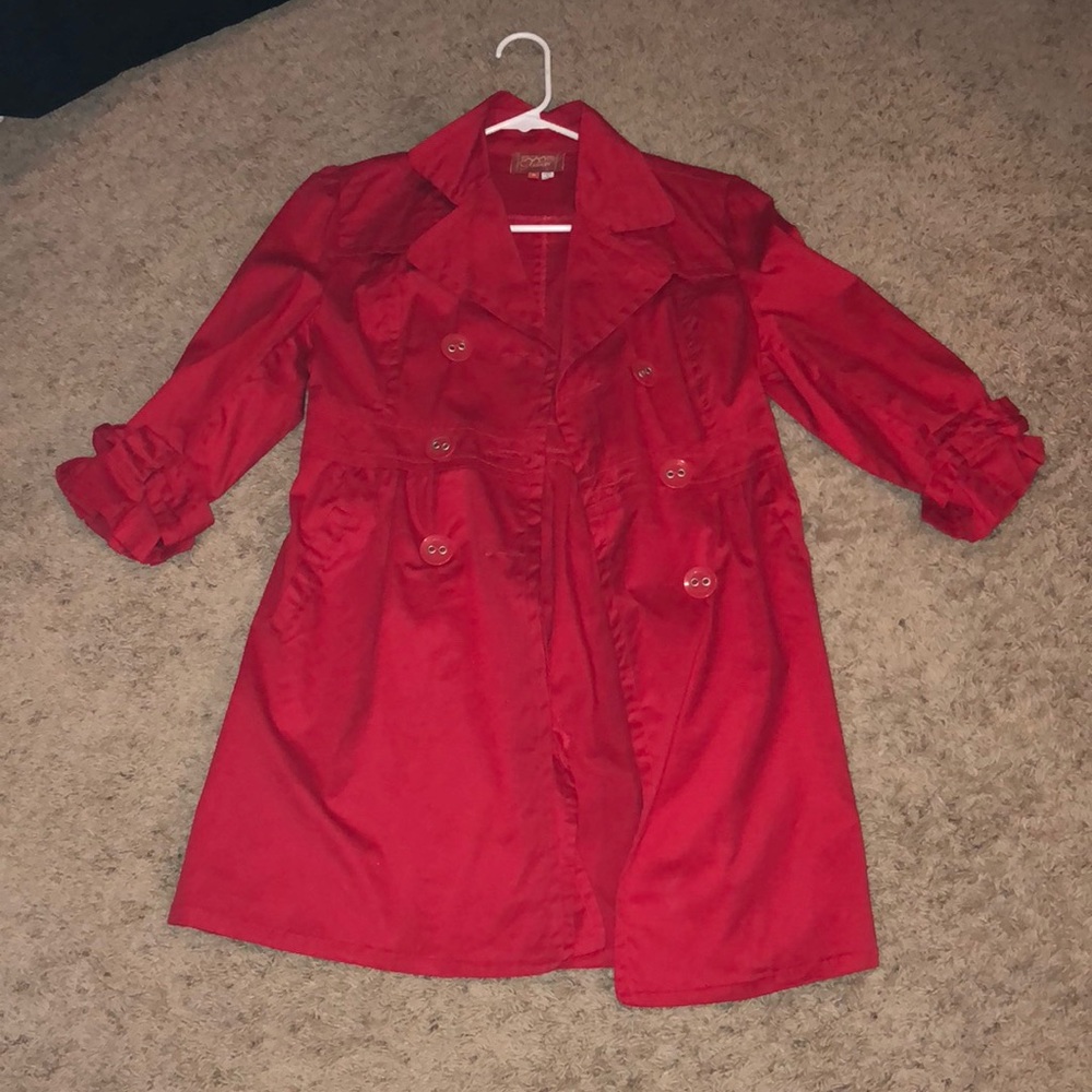 Bright Red Trench Coat